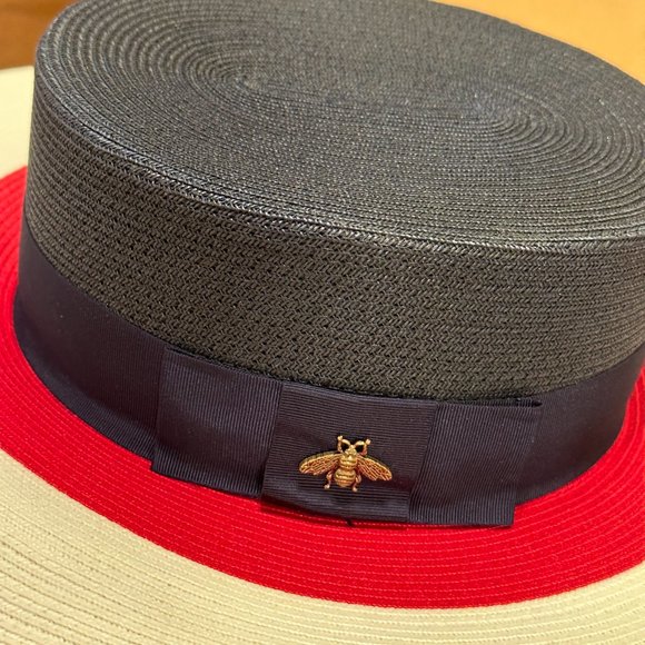 Gucci Papier Wide Brim Hat in Blue Red White. NEW - Picture 15 of 15